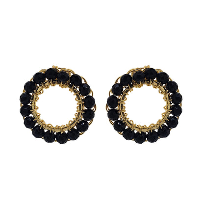 Black & Gold Molly Handmade Crochet Earrings