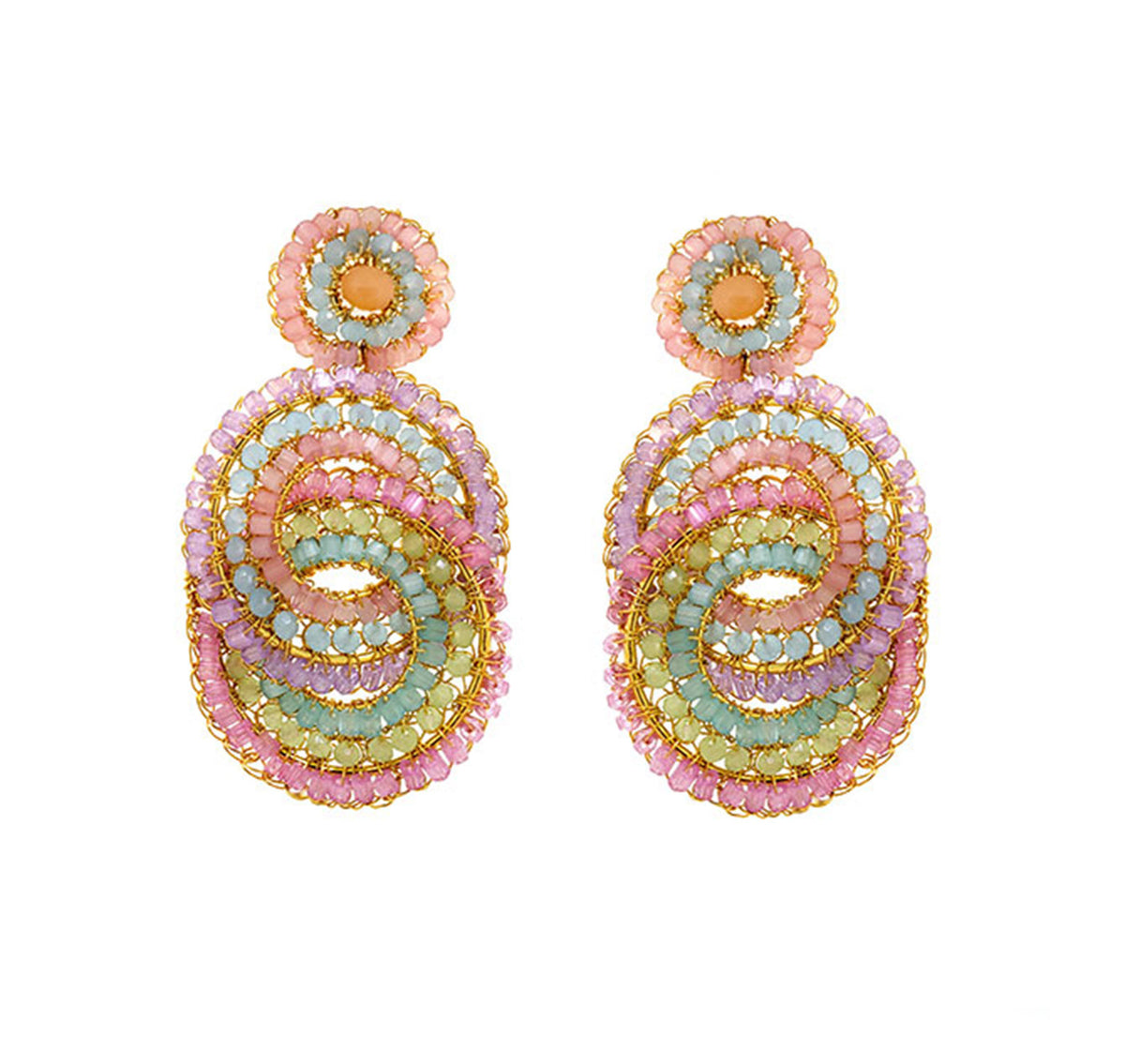 Pastel & Gold Mix Loki Handmade Crochet Earrings