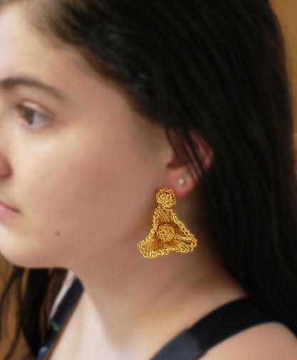 All Gold Buttercup Handmade Earrings