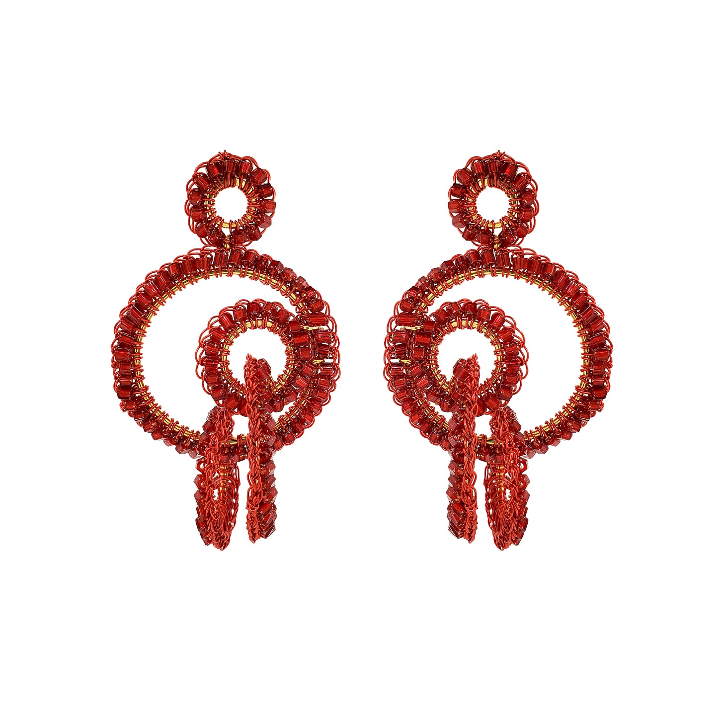 Red Velvet Mix Clara Handmade Crochet Earrings