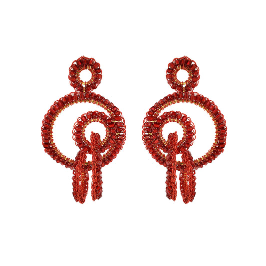 Red Velvet Mix Clara Handmade Crochet Earrings