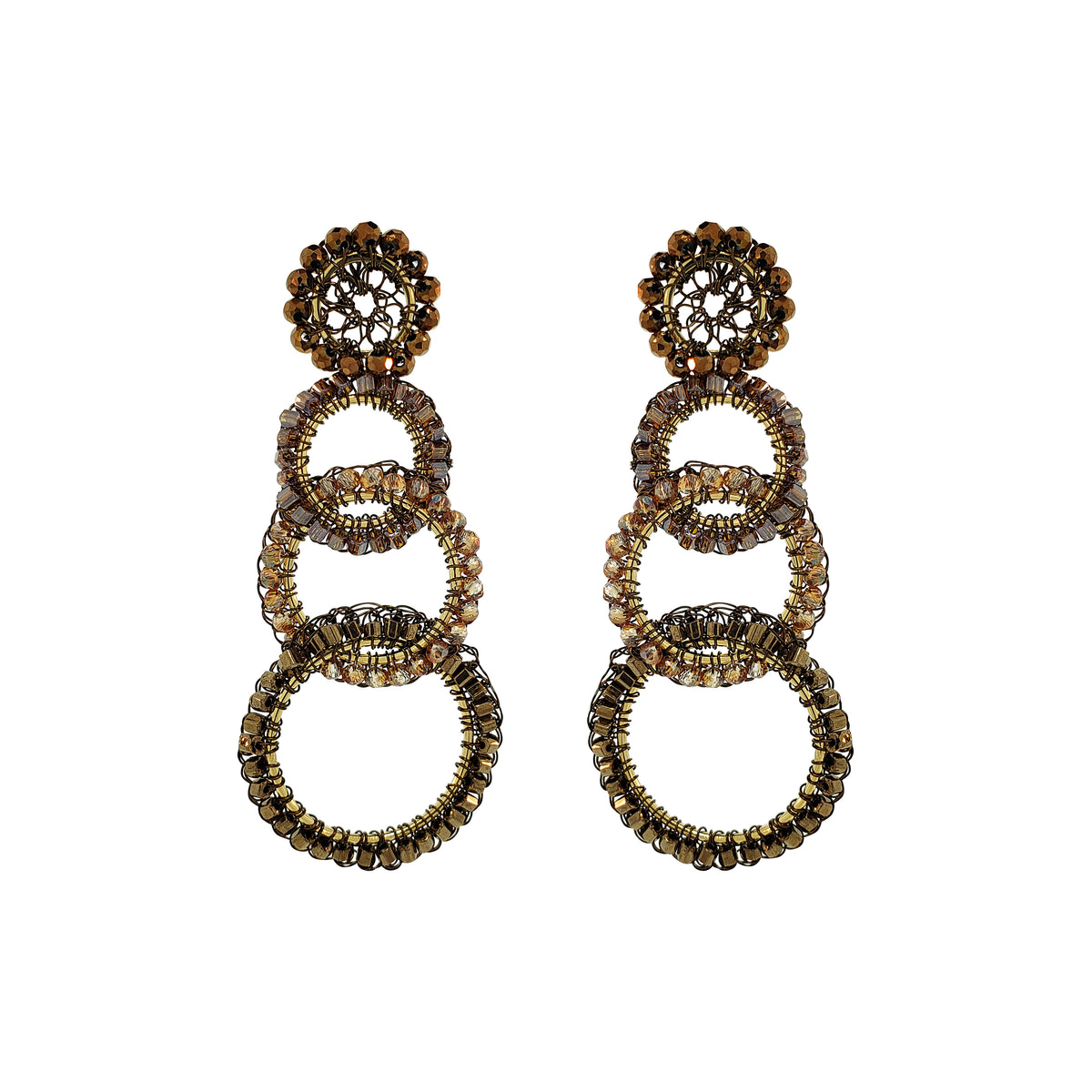 Sepia Mix Olympia Handmade Crochet Earrings