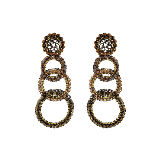 Sepia Mix Olympia Handmade Crochet Earrings