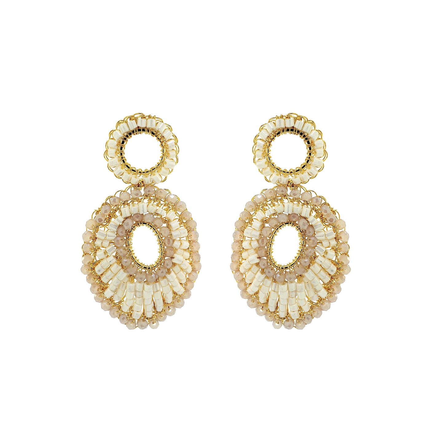 White Howlite Mix Ellen Handmade Crochet Earrings