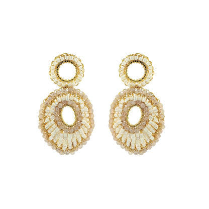 White Howlite Mix Ellen Handmade Crochet Earrings