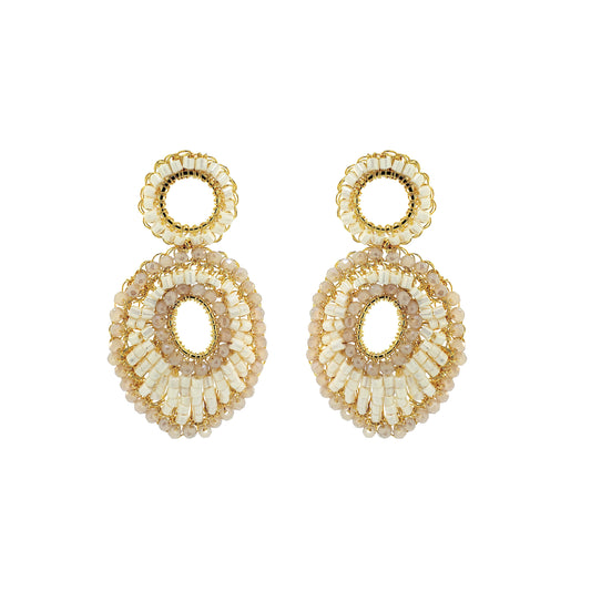 White Howlite Mix Ellen Handmade Crochet Earrings
