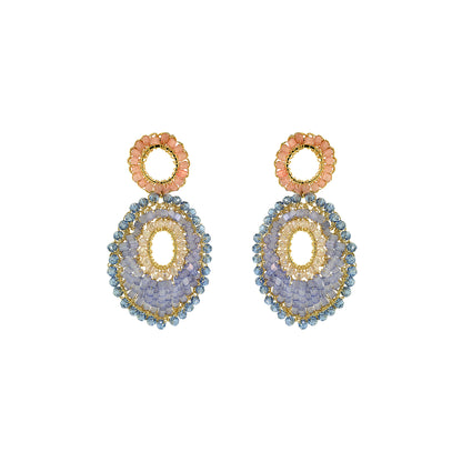 Soft Pink & Blue Mix Ellen Handmade Crochet Earrings