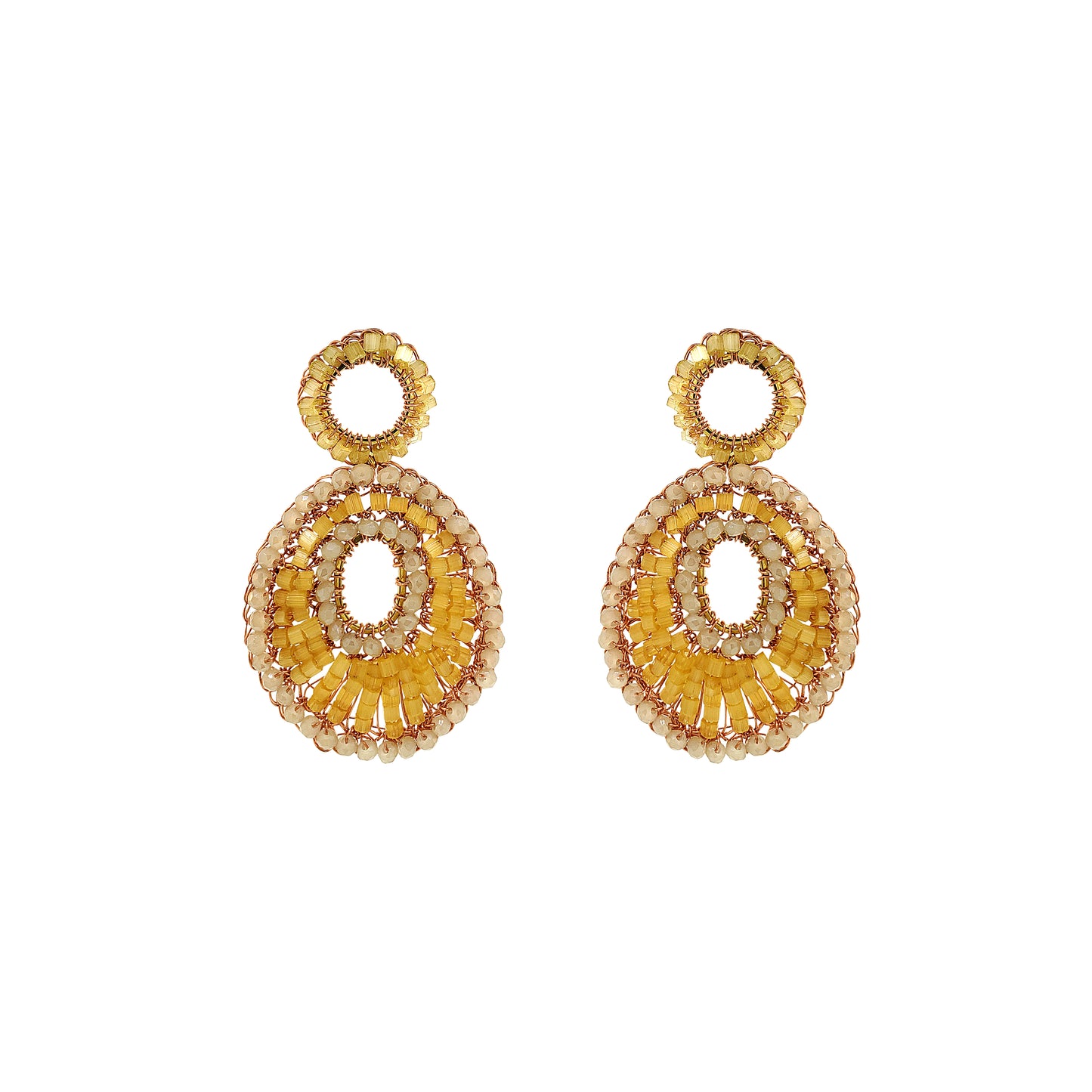 Butter Yellow Mix Ellen Handmade Crochet Earrings