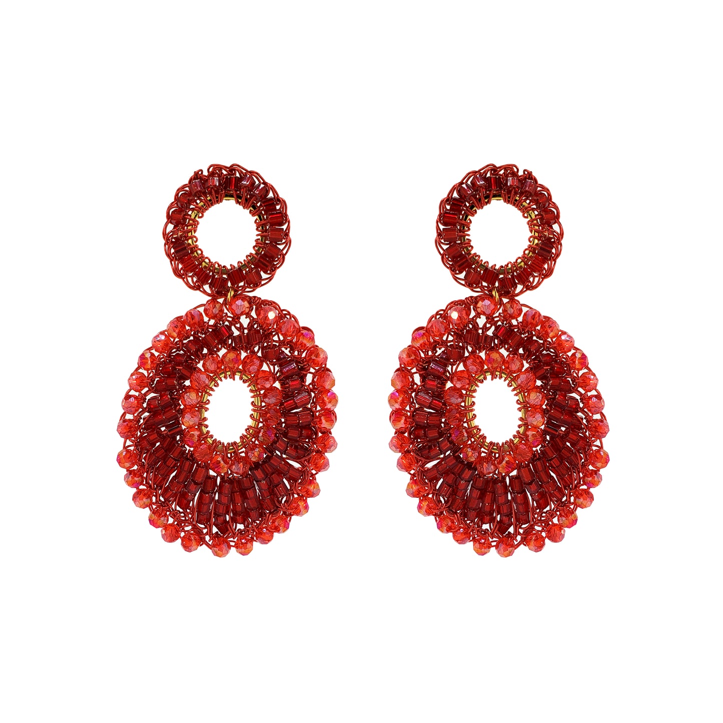 Red Velvet Mix Ellen Handmade Crochet Earrings