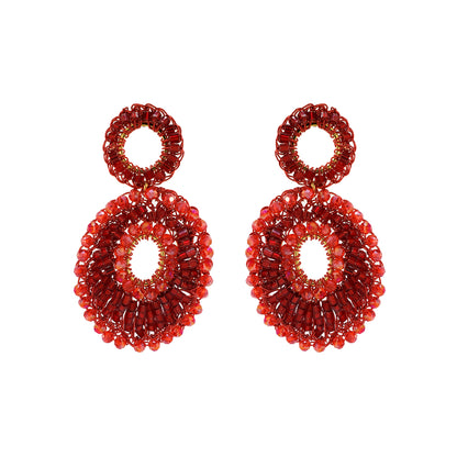 Red Velvet Mix Ellen Handmade Crochet Earrings