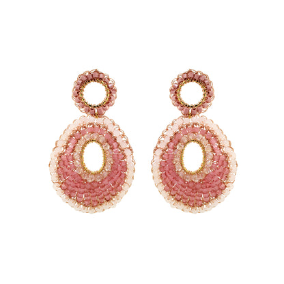 Rose Quartz Mix Ellen Handmade Crochet Earrings