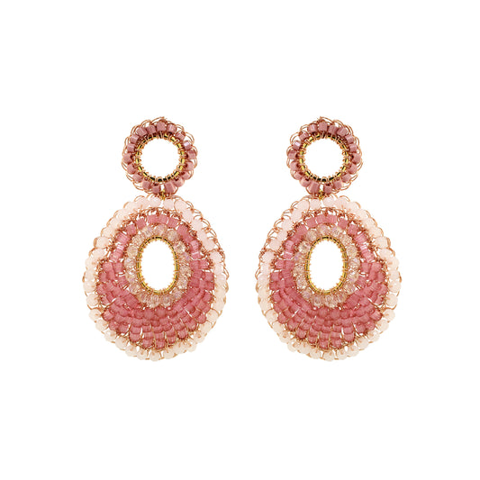 Rose Quartz Mix Ellen Handmade Crochet Earrings