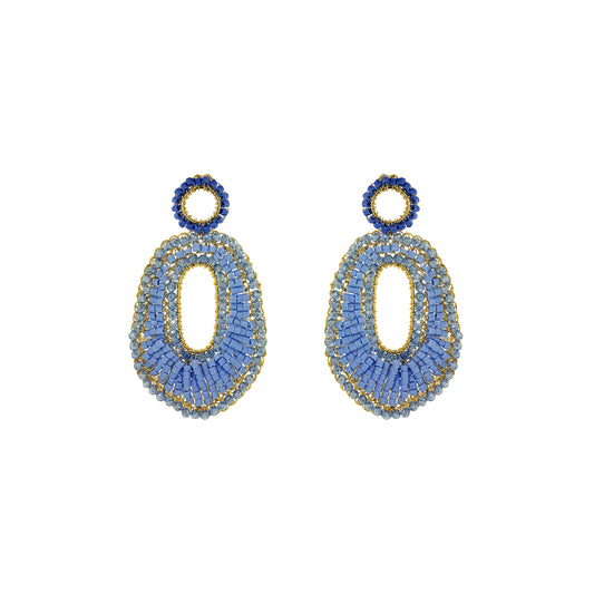 Sky Blue Mix Ellen Maxi Handmade Crochet Earrings handmade-crochet-teardrop-with-unique-design-18k-gold-filled-wire-hypoallergenic-lightweight-statement