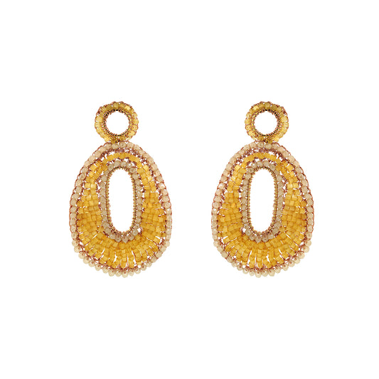 Butter Yellow Mix Ellen Maxi Handmade Crochet Earrings