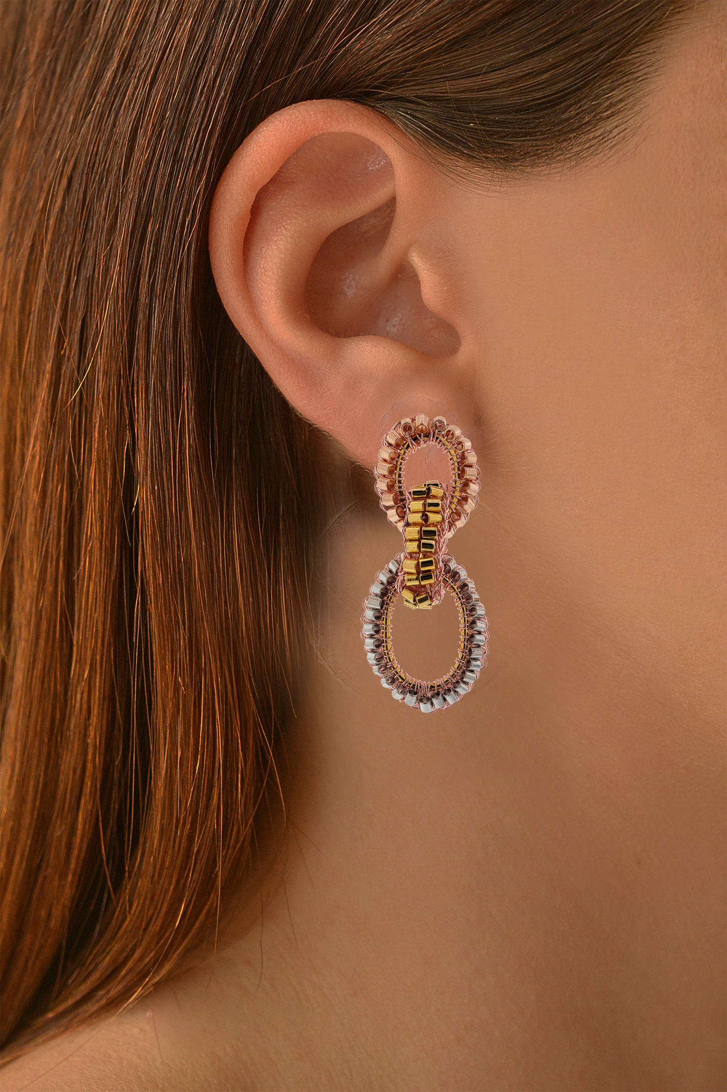 Trio Gold Mix Stevie Handmade Crochet Earrings