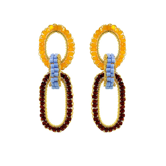 Sunrise Mix Stevie Handmade Crochet Links Earrings