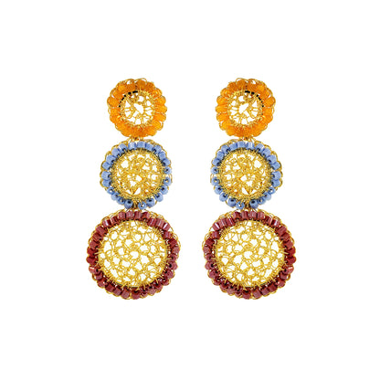 Sunrise Mix Patch Trio Handmade Crochet Earrings