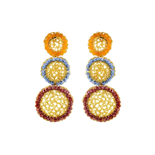 Sunrise Mix Patch Trio Handmade Crochet Earrings