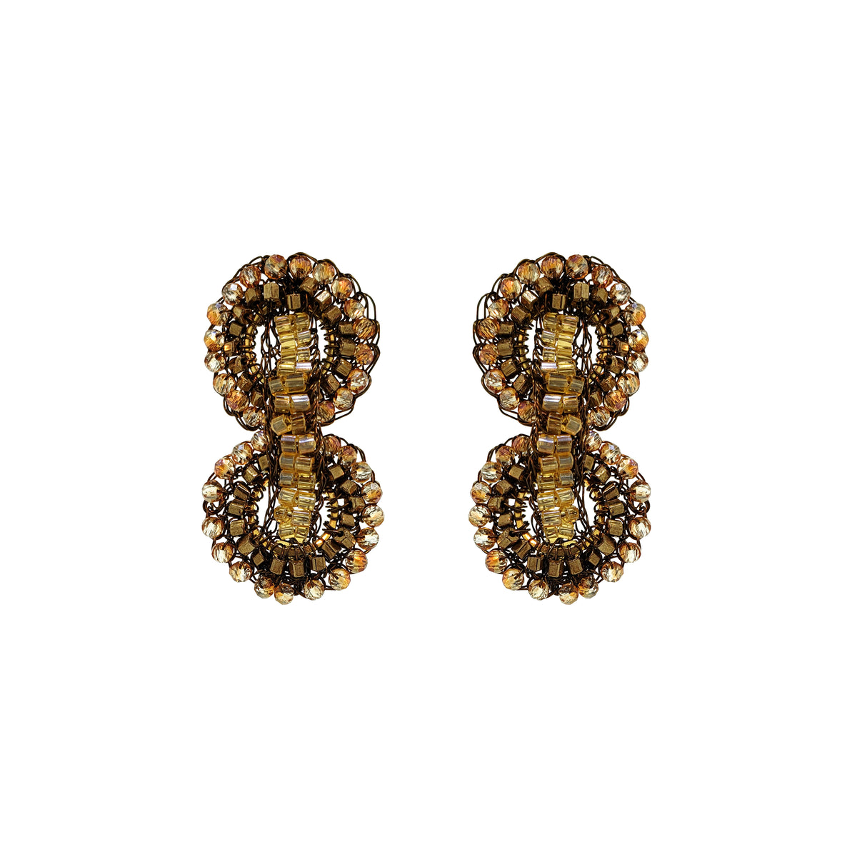 Sepia Mix Coco Duo Handmade Crochet Earrings