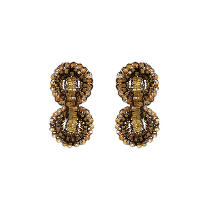 Sepia Mix Coco Duo Handmade Crochet Earrings