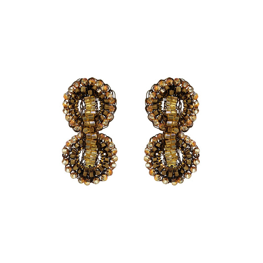 Sepia Mix Coco Duo Handmade Crochet Earrings