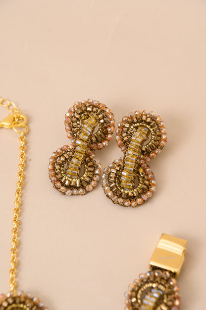 Sepia Mix Coco Duo Handmade Crochet Earrings