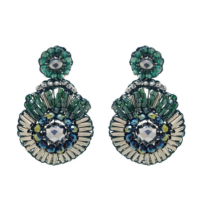 Moss Green Mix Bishop Handmade Crochet Earrings