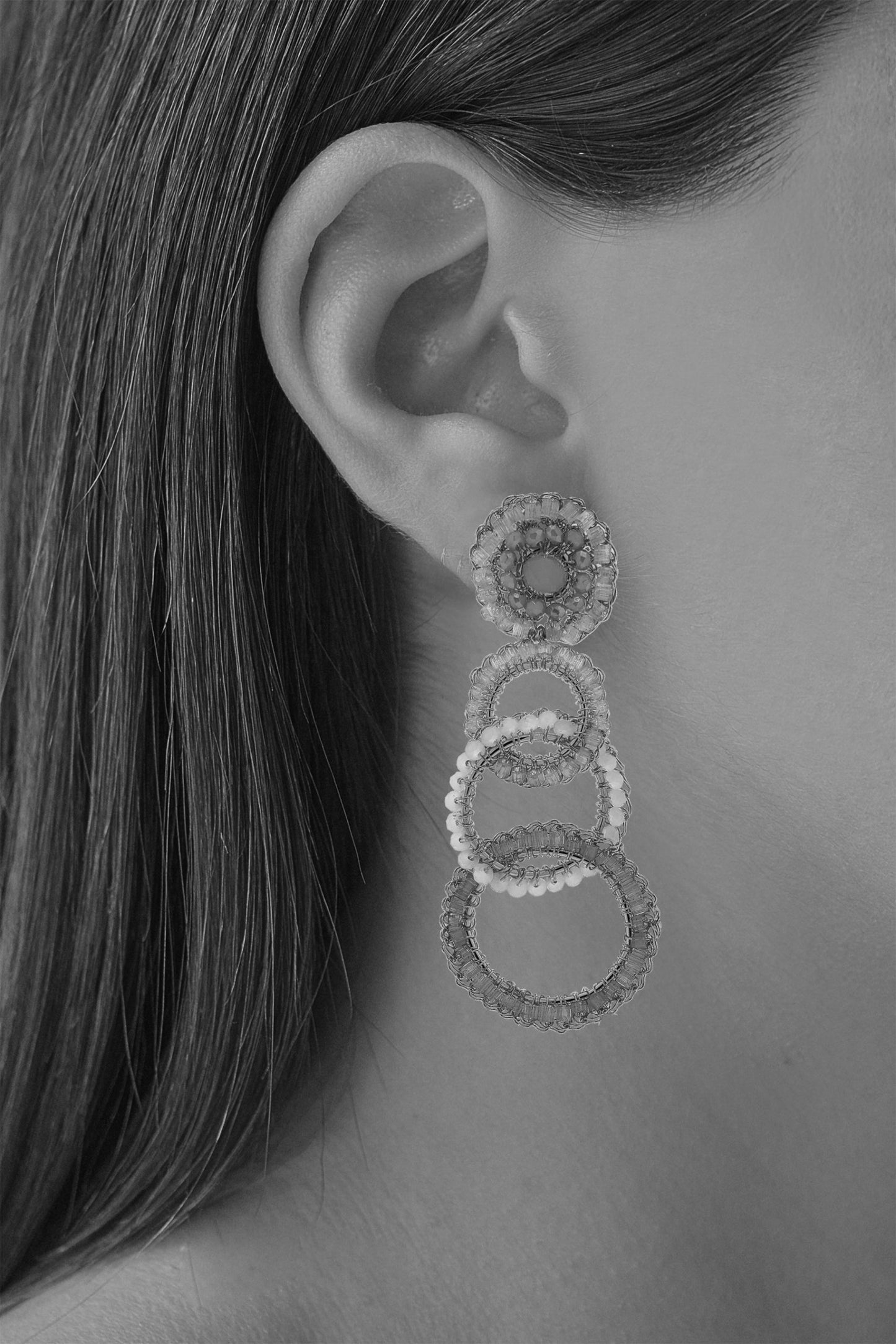 Ocean Blue Mix Olympia Handmade Crochet Earrings