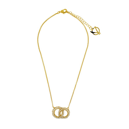 Cream White & Gold Nova Handmade Crochet Necklace