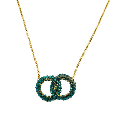 Teal Mix Nova Handmade Crochet Necklace