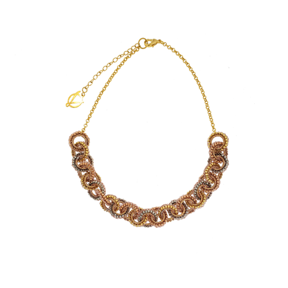Trio Gold Mix Nova Maxi Handmade Crochet Necklace