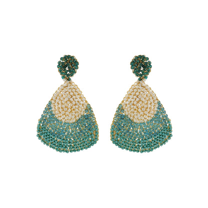 Ocean Teal Mix Delilah Maxi Handmade Earrings