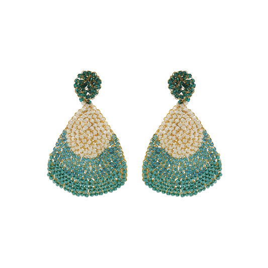 Ocean Teal Mix Delilah Maxi Handmade Earrings