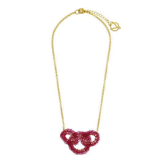 Neon Fuchsia Artemis Handmade Crochet Necklace