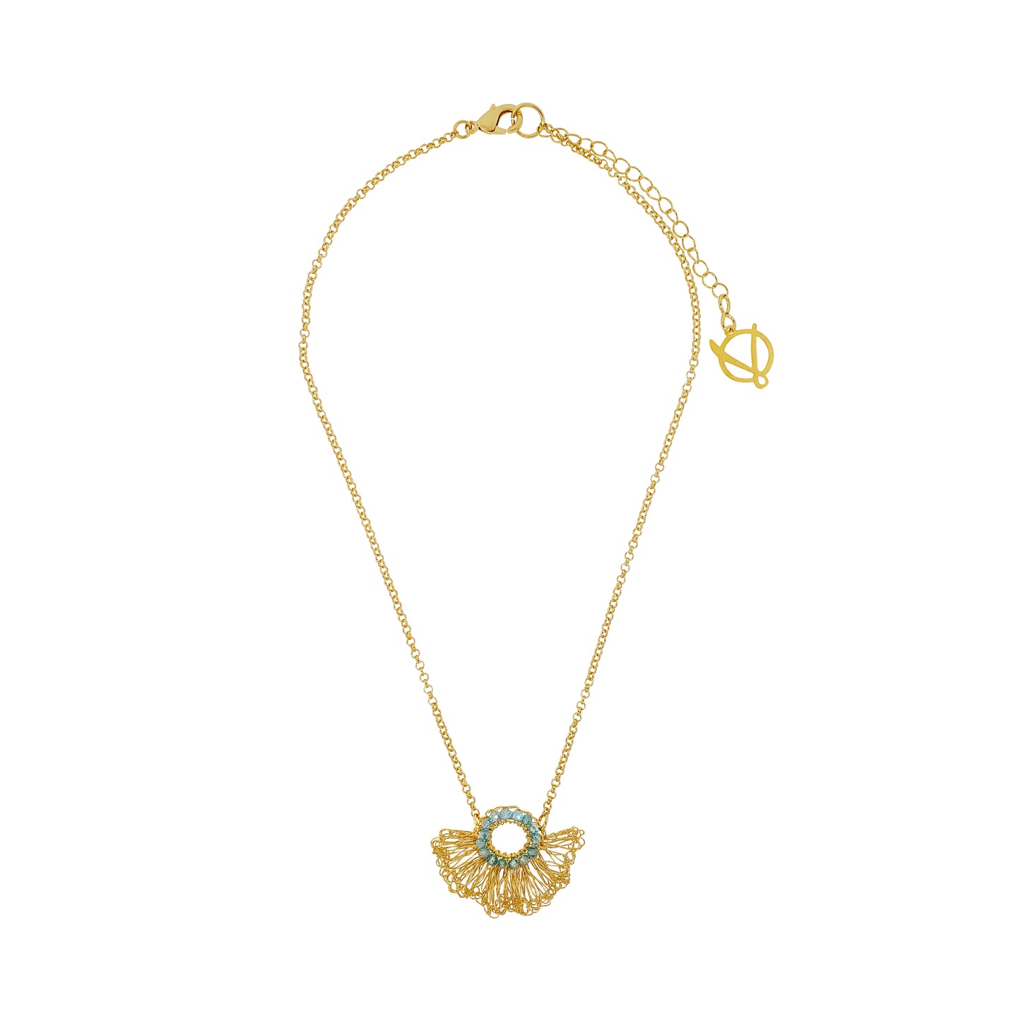 Multi & Gold Gaia Handmace Crochet Necklace