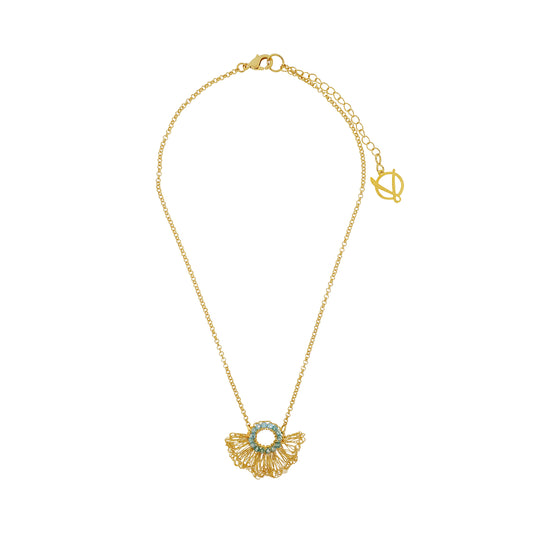 Multi & Gold Gaia Handmace Crochet Necklace