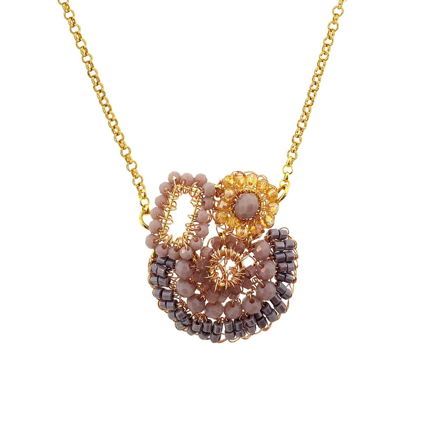 Breeze Lavender Mix Althea Handmade Crochet Necklace