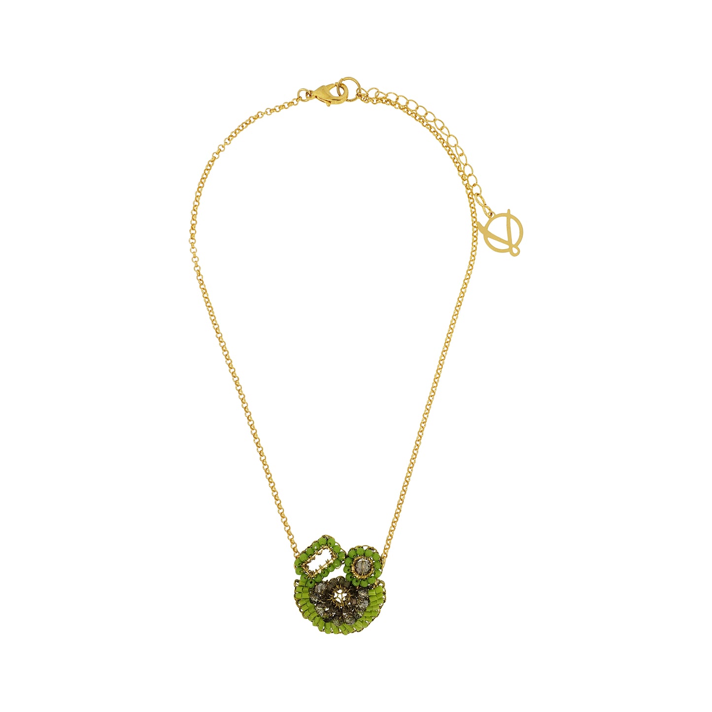Neon Green Mix Althea Handmade Crochet Necklace