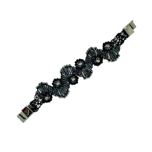 Royal Black Mix Queen Handmade Crochet Bracelet