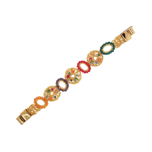 Multicolor & Gold Moira Handmade Bracelet