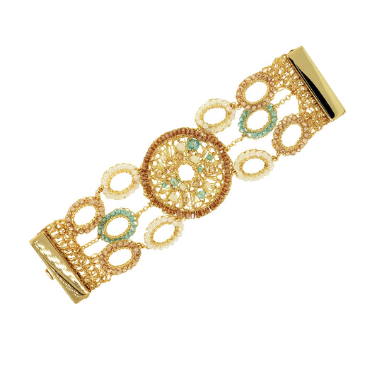 Seafoam Blue Mix Moira Maxi Handmade Bracelet