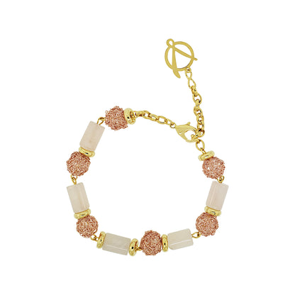Rose Quartz Mix Nara Handmade Crochet Bracelet