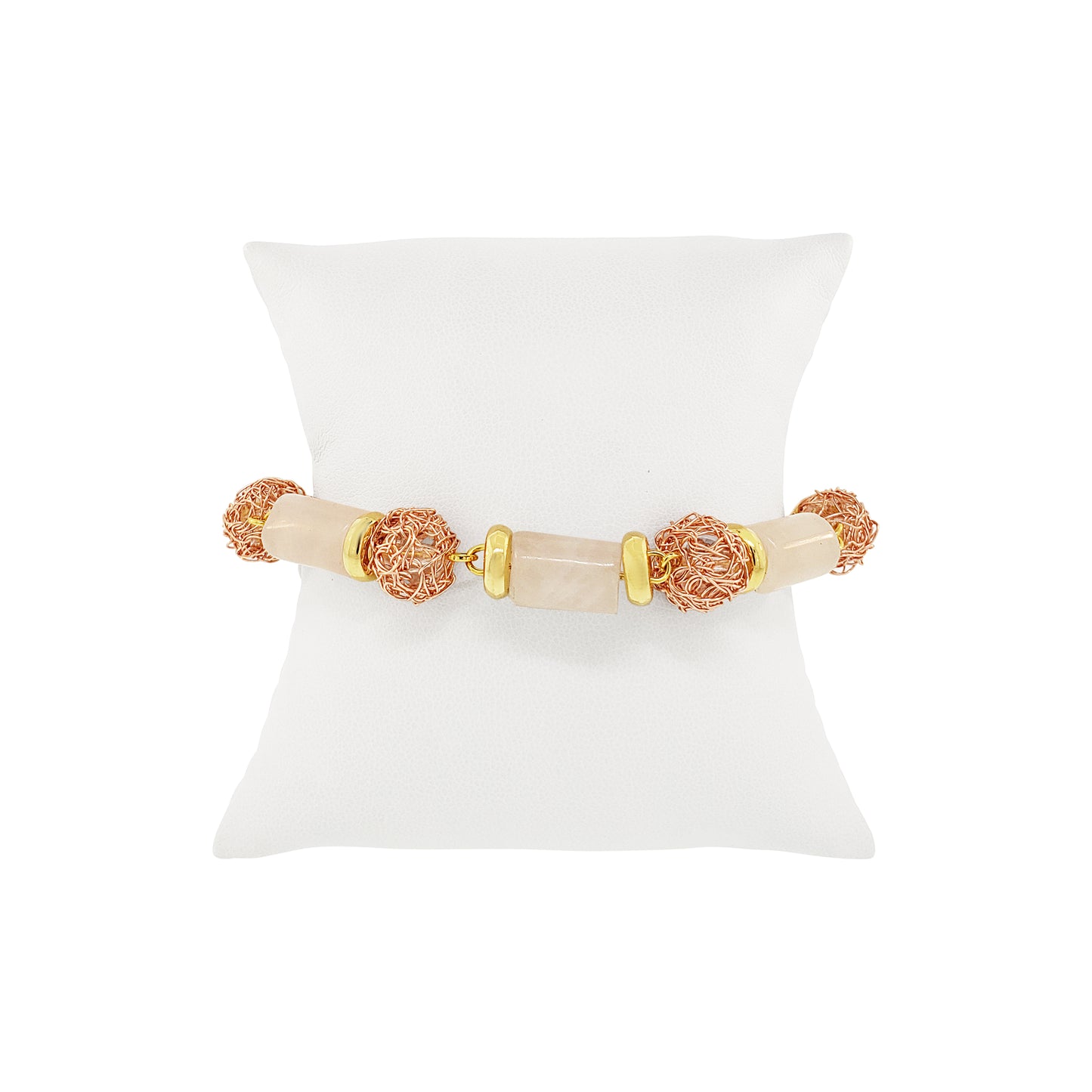 Rose Quartz Mix Nara Handmade Crochet Bracelet