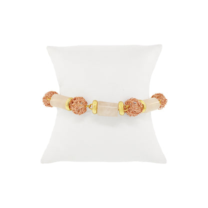 Rose Quartz Mix Nara Handmade Crochet Bracelet