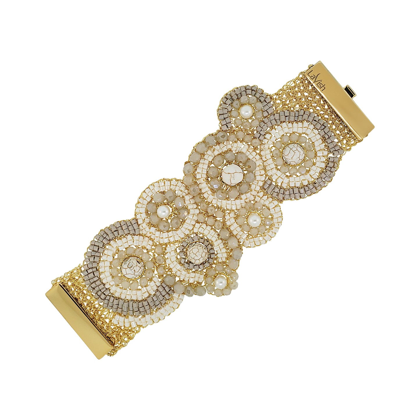 White Howlite Mix Elara Maxi Handmade Bracelet