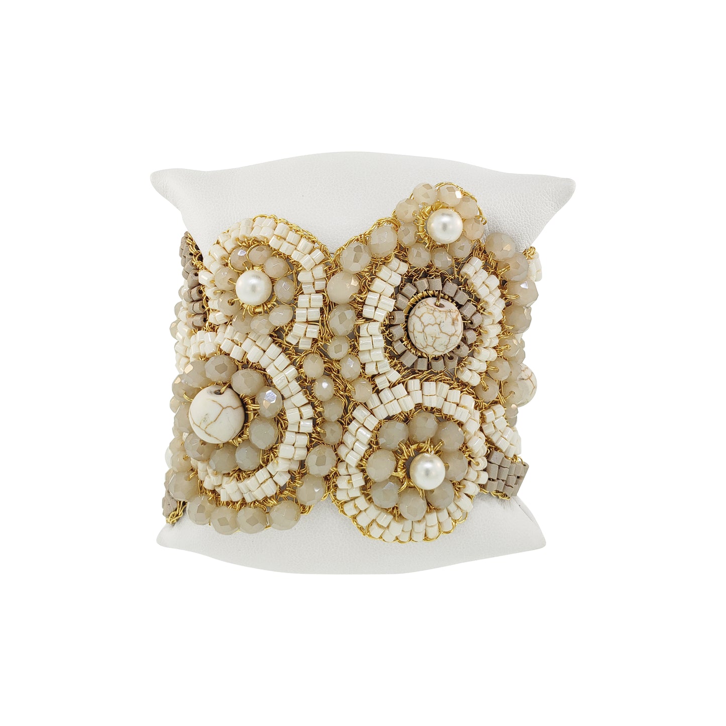 White Howlite Mix Elara Maxi Handmade Bracelet