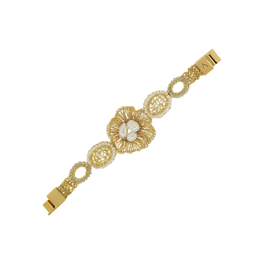White Howlite Mix Nyla Handmade Crochet Bracelet