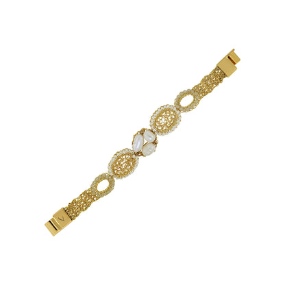 White Howlite Mix Nyla Mini Handmade Crochet Bracelet