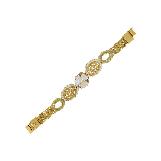 White Howlite Mix Nyla Mini Handmade Crochet Bracelet