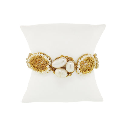 White Howlite Mix Nyla Mini Handmade Crochet Bracelet